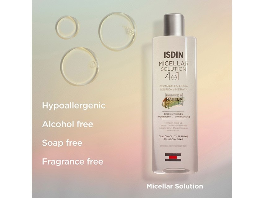 ISDIN Micellar Solution 4-in-1 Makeup Removing Micellar Cleansing Water