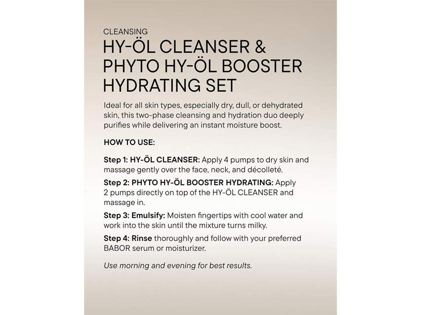 BABOR HY-OL Cleanser and Phyto Booster Hydrating Set