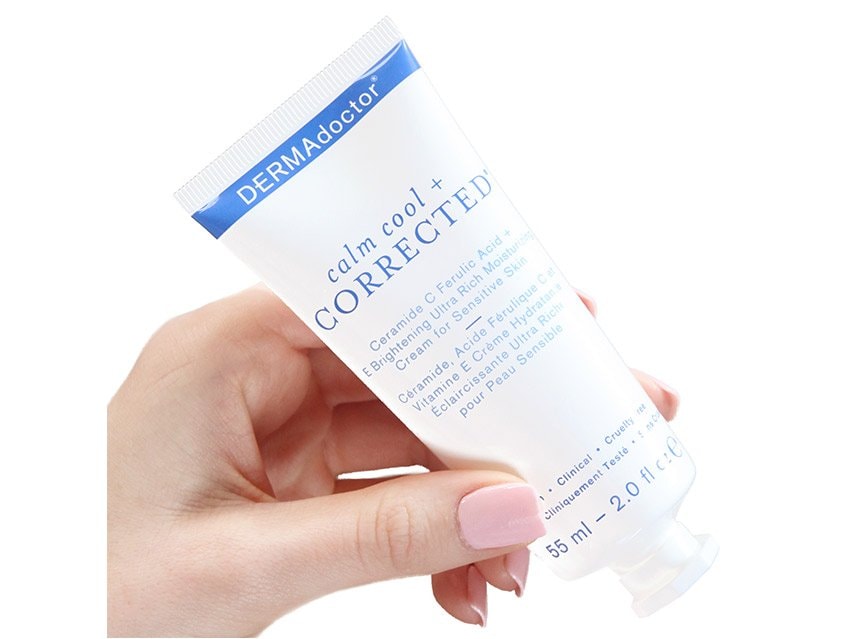 DERMAdoctor Calm Cool + Corrected Ceramide C Ferulic Acid + E Brightening Ultra Rich Moisturizing Cream for Sensitive Skin