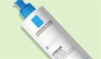 Container of La Roche-Posay Lipikar Lotion lying flat