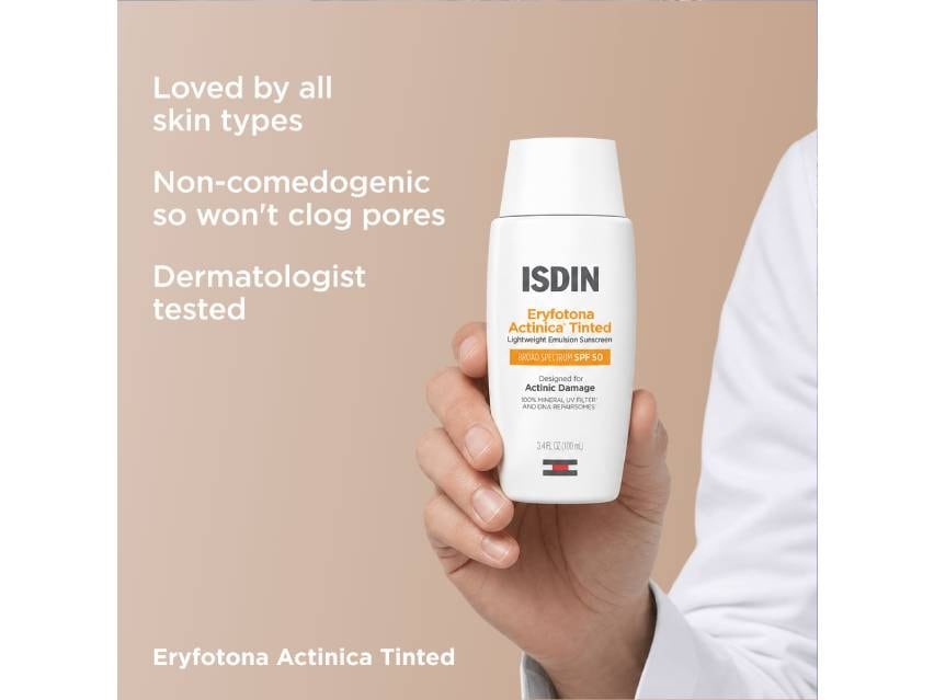 ISDIN Eryfotona Actinica Tinted Daily Lightweight Mineral SPF 50 Sunscreen