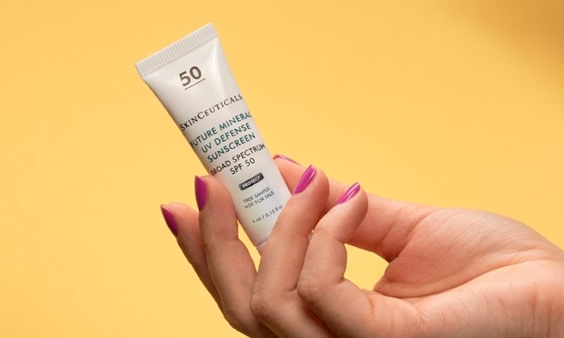 Free Future Mineral UV Defense Sunscreen SPF 50 deluxe trial size sample with $150 SkinCeuticals purchase