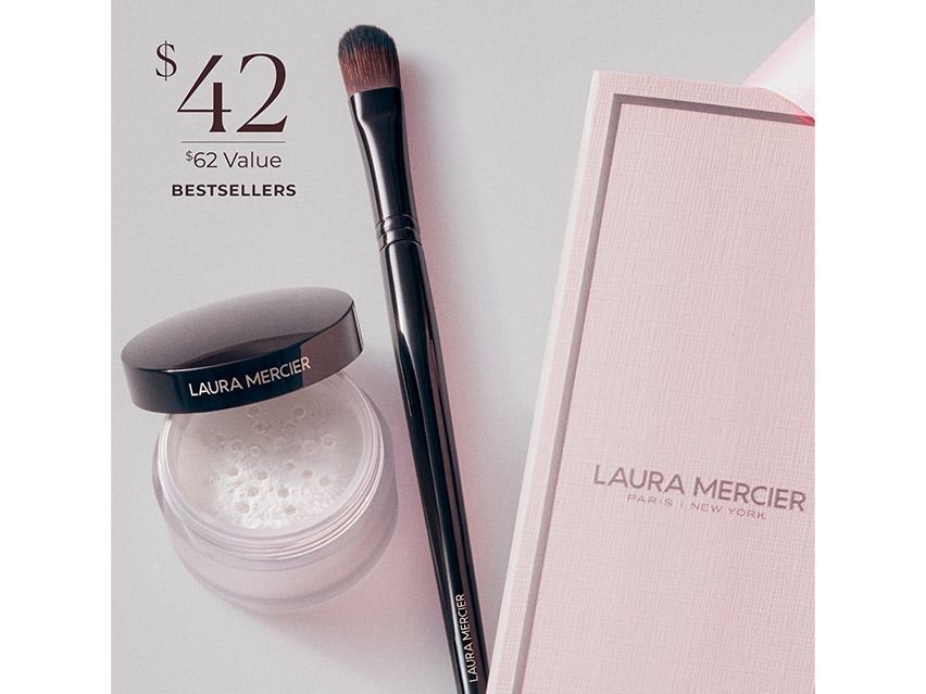 Laura Mercier Awaken Your Eyes Secret Brightening Setting Powder &amp; Brush - Translucent - Limited Edition