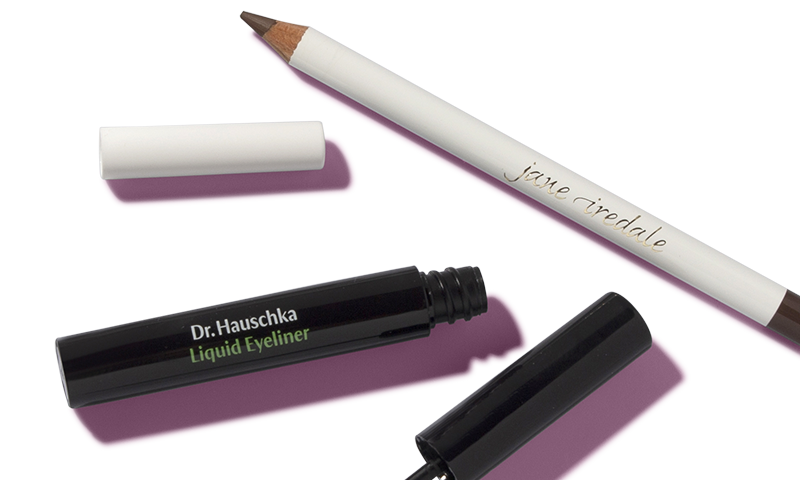 Dr. Hauschka liquid eyeliner and jane iredale eye pencil