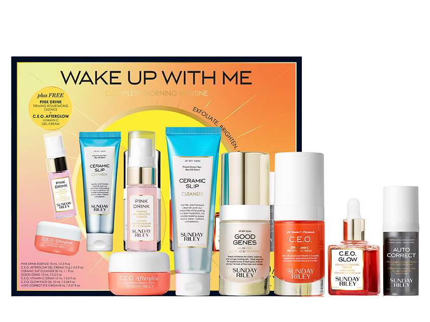 Sunday Riley Wake Up With Me Complete Brightening Morning Skincare Set