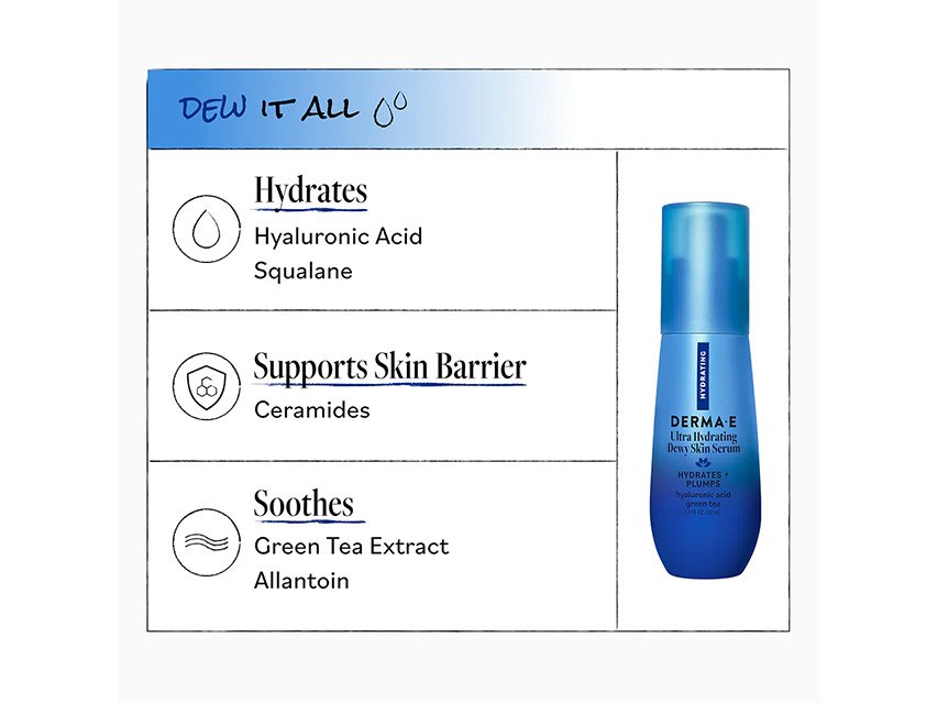 derma e Ultra Hydrating Hyaluronic Acid Dewy Skin Serum