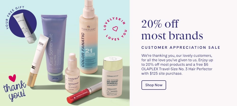 20% off most brands Customer Appreciation Sale