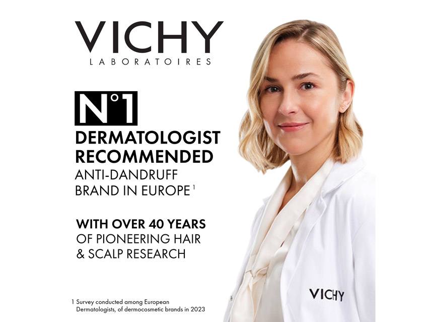 Vichy Dercos Anti-Dandruff Routine with Hydrating Scalp Treatment Serum
