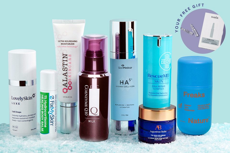 Hydration products from LovelySkin LUXE, FixMySkin, ALASTIN Skincare, SkinMedica and more