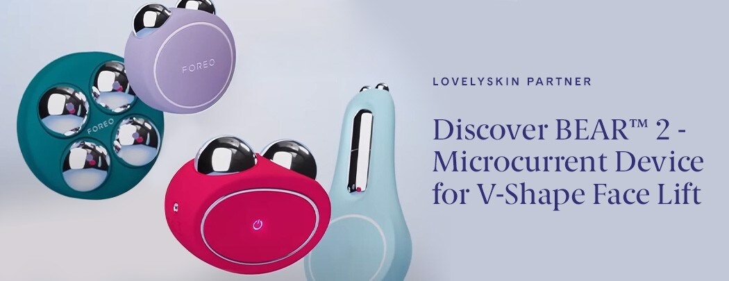 A collection of four FOREO microcurrent devices