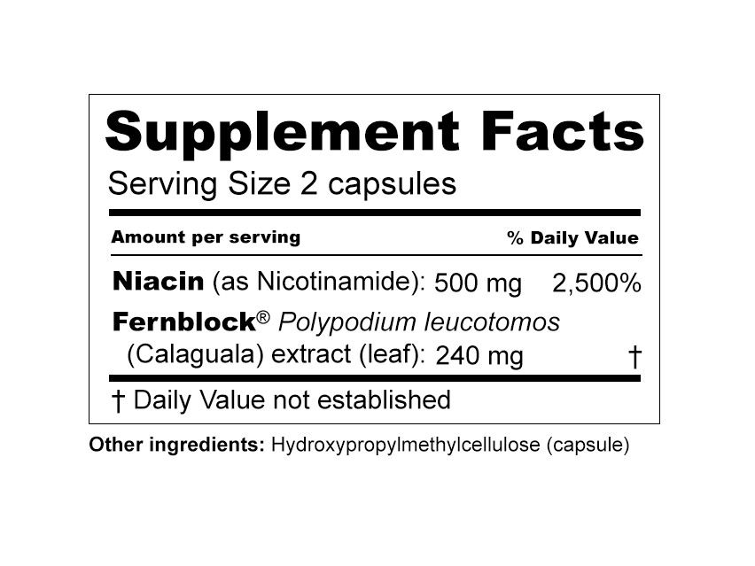 HELIOCARE Advanced Antioxidant Supplement with Nicotinamide Supplement Facts