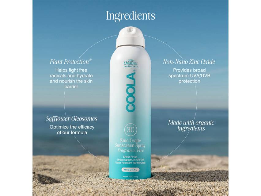 COOLA Mineral Body Organic Sunscreen Spray SPF 30 - Fragrance-Free