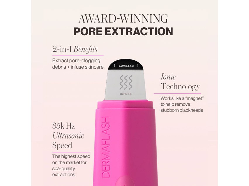 DERMAFLASH DERMAPORE+ Ultrasonic Pore Extractor &amp; Skincare Infuser