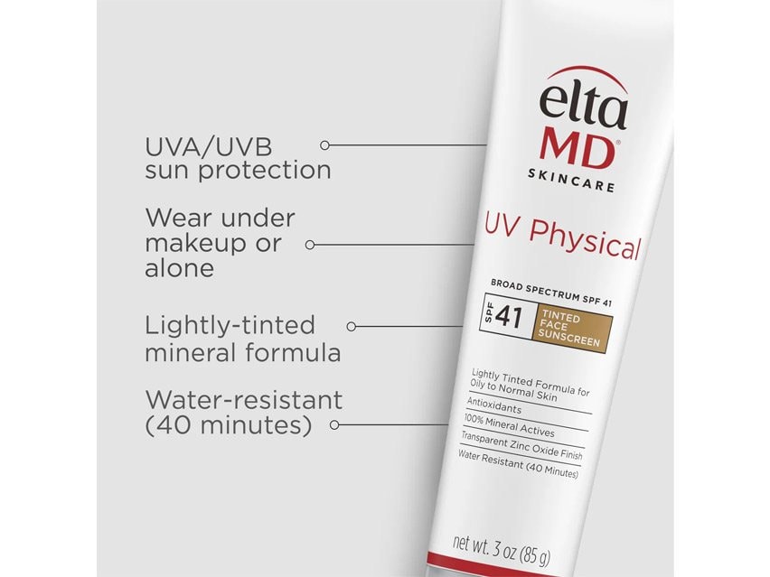 EltaMD UV Physical Broad Spectrum SPF 41 Lightly Tinted Mineral Sunscreen